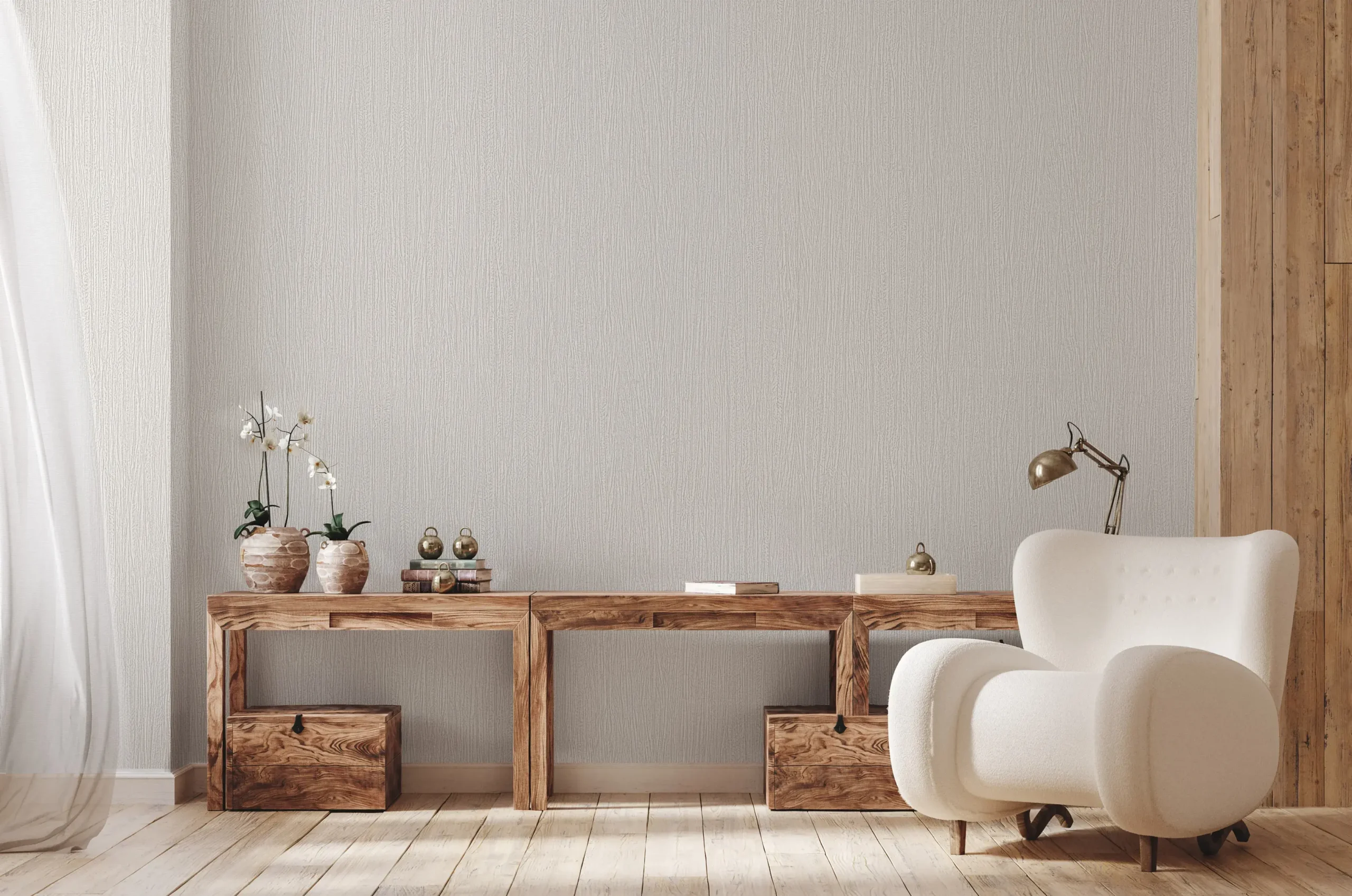 Gray Embossed Wallpaper – Understated Shimmer (24111-1)